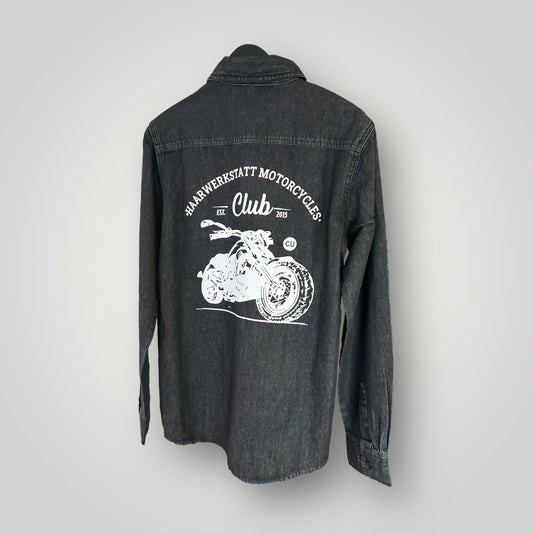 Motorcycle Denim Shirt - black washed - Skatewerkstatt 